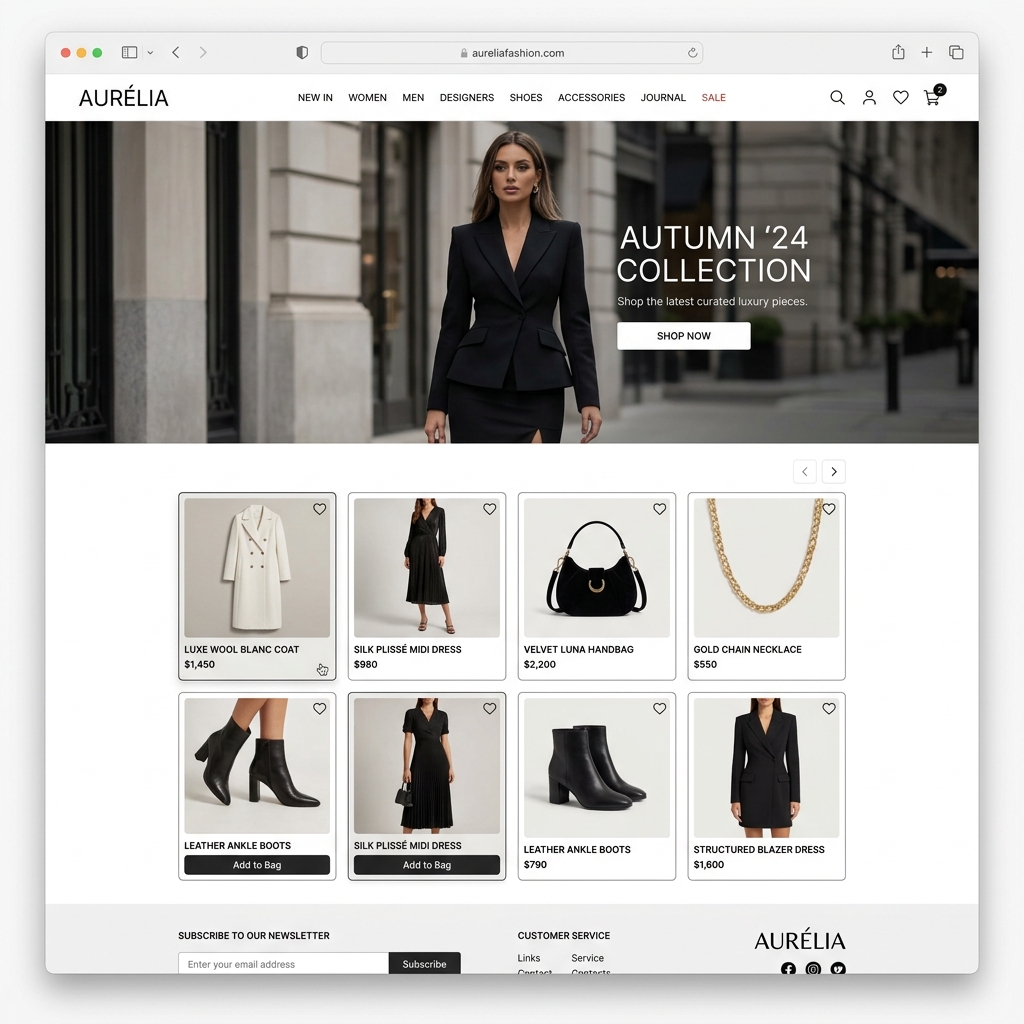 Custom Store Website Mockup